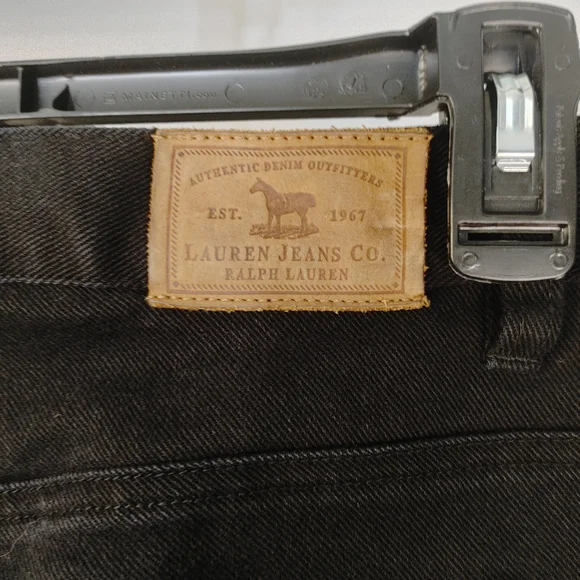 Lauren Jeans Co Ralph Lauren Black Straight Leg Jeans Womens Size 10 Stretch - Picture 7 of 9